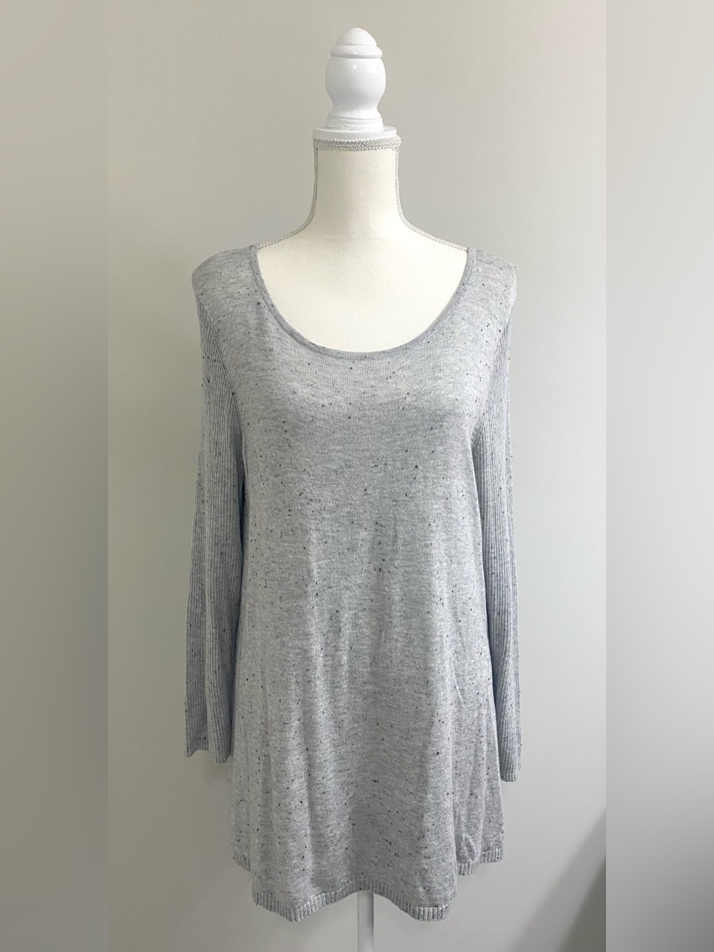 Kim Rogers Womens XL Gray Lightweight Sweater Boho 90s Minimalism Classic